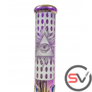 ALL SEEING EYE METALLIC GLASS BEAKER 14inch - PURPLE